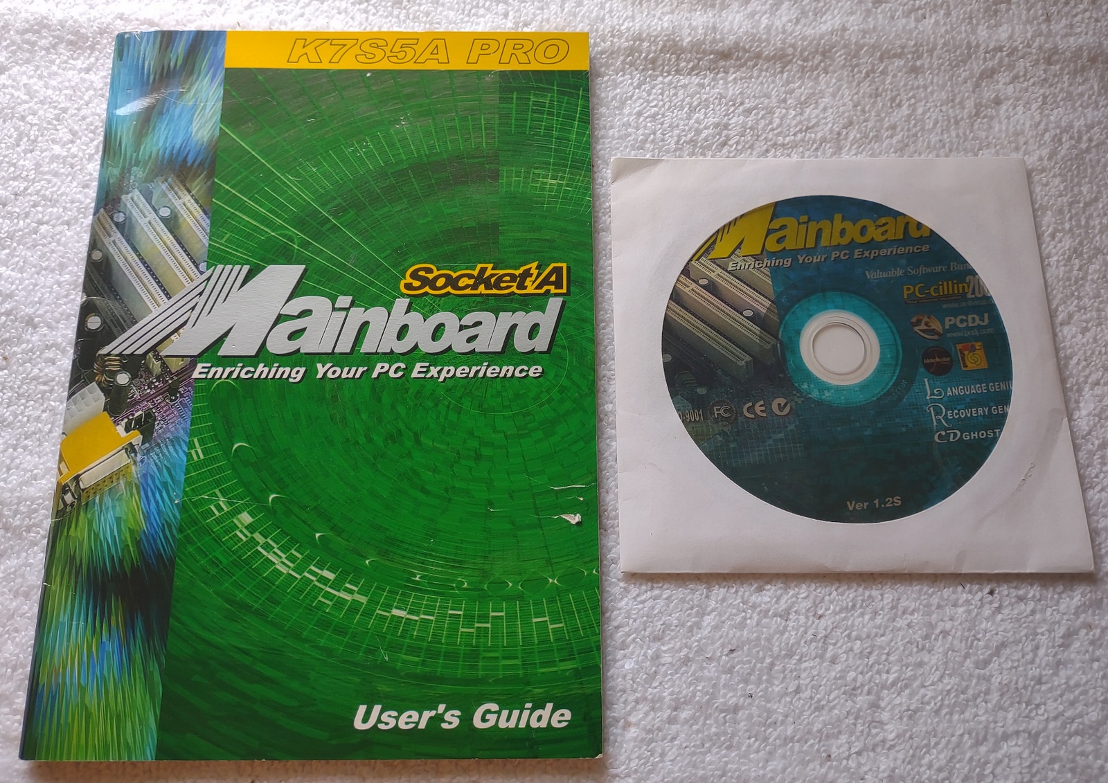 Original Manual User's Guide, Driver CD Disc for ECS K7S5A Pro Motherboard 2002