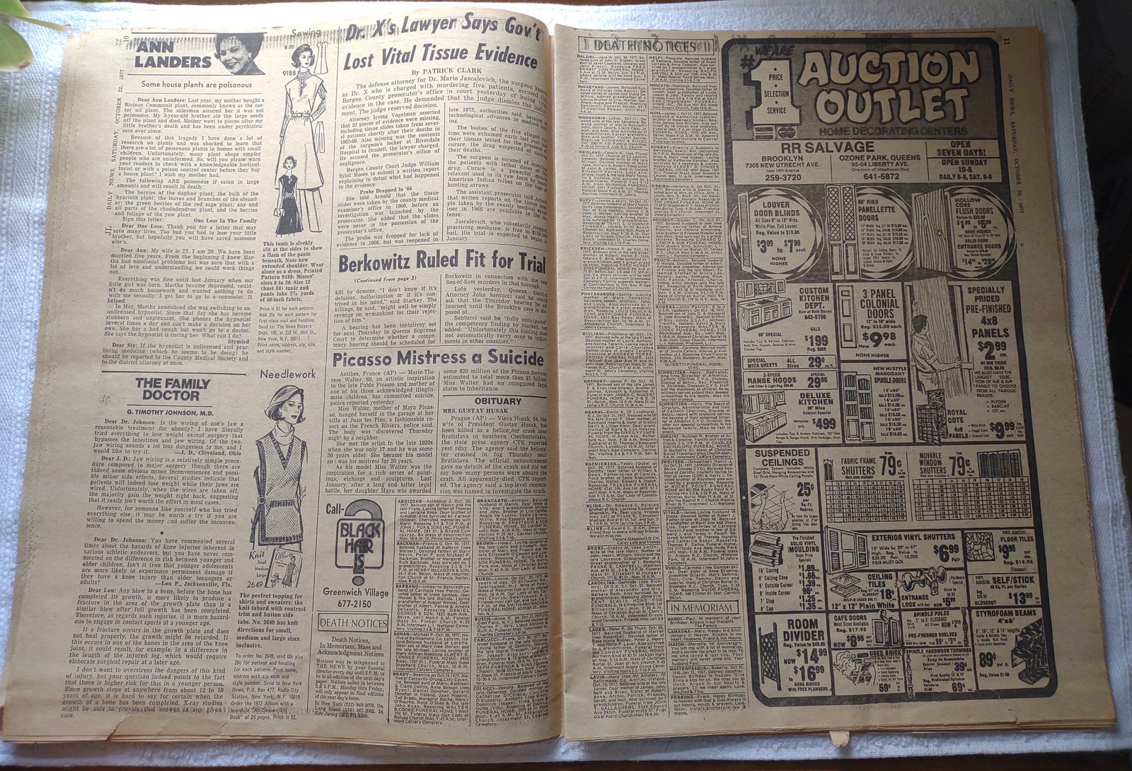 New York Daily News October 22 1977 Son of Sam David Berkowitz Fit For Trial - Image 9