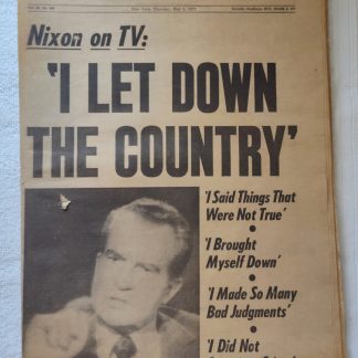 New York (Jersey) Daily News May 5 1977 President Nixon TV Interview David Frost