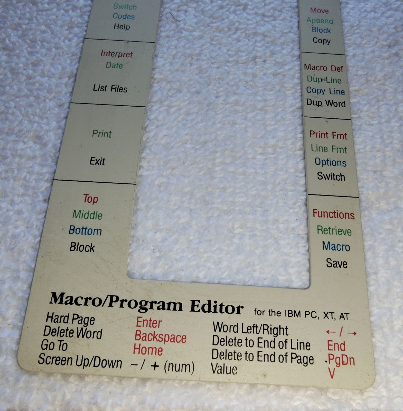 Function Keys Overlay & Color Stickers 4 Word Perfect Macro/Program Editor 1987 - Image 3