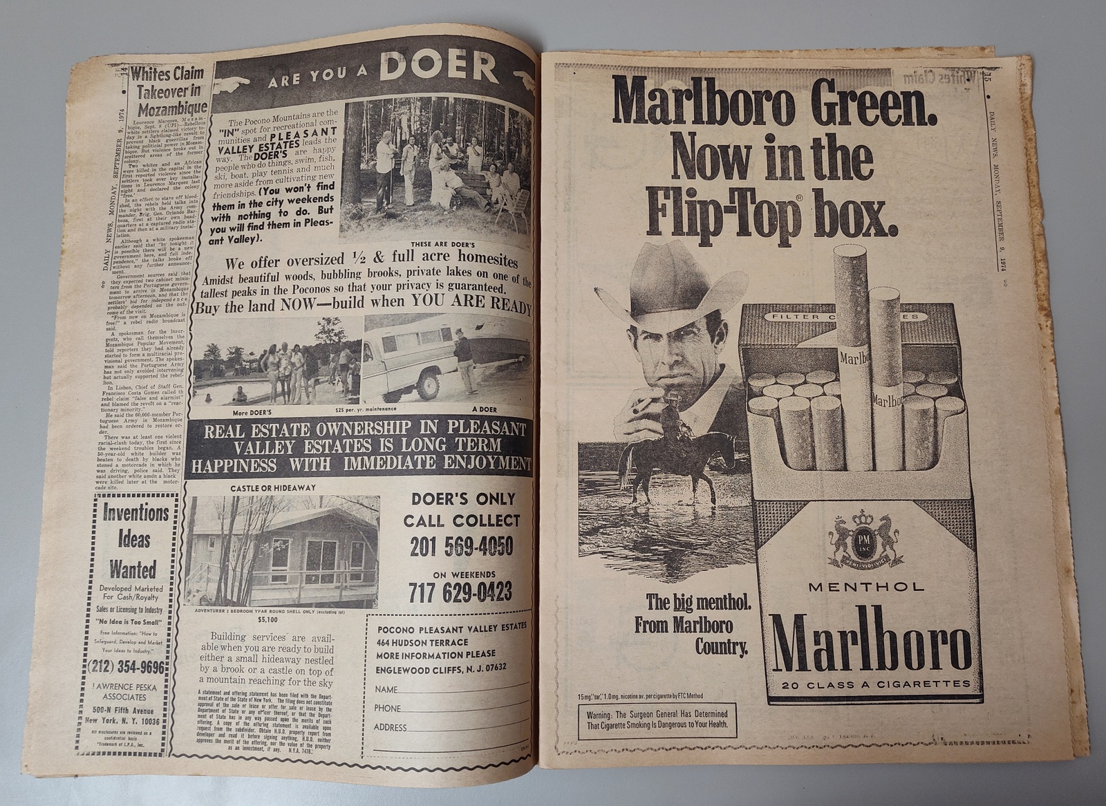 New York (Jersey) Daily News September 9, 1974 Nixon Gets Pardon Evel Knievel - Image 6