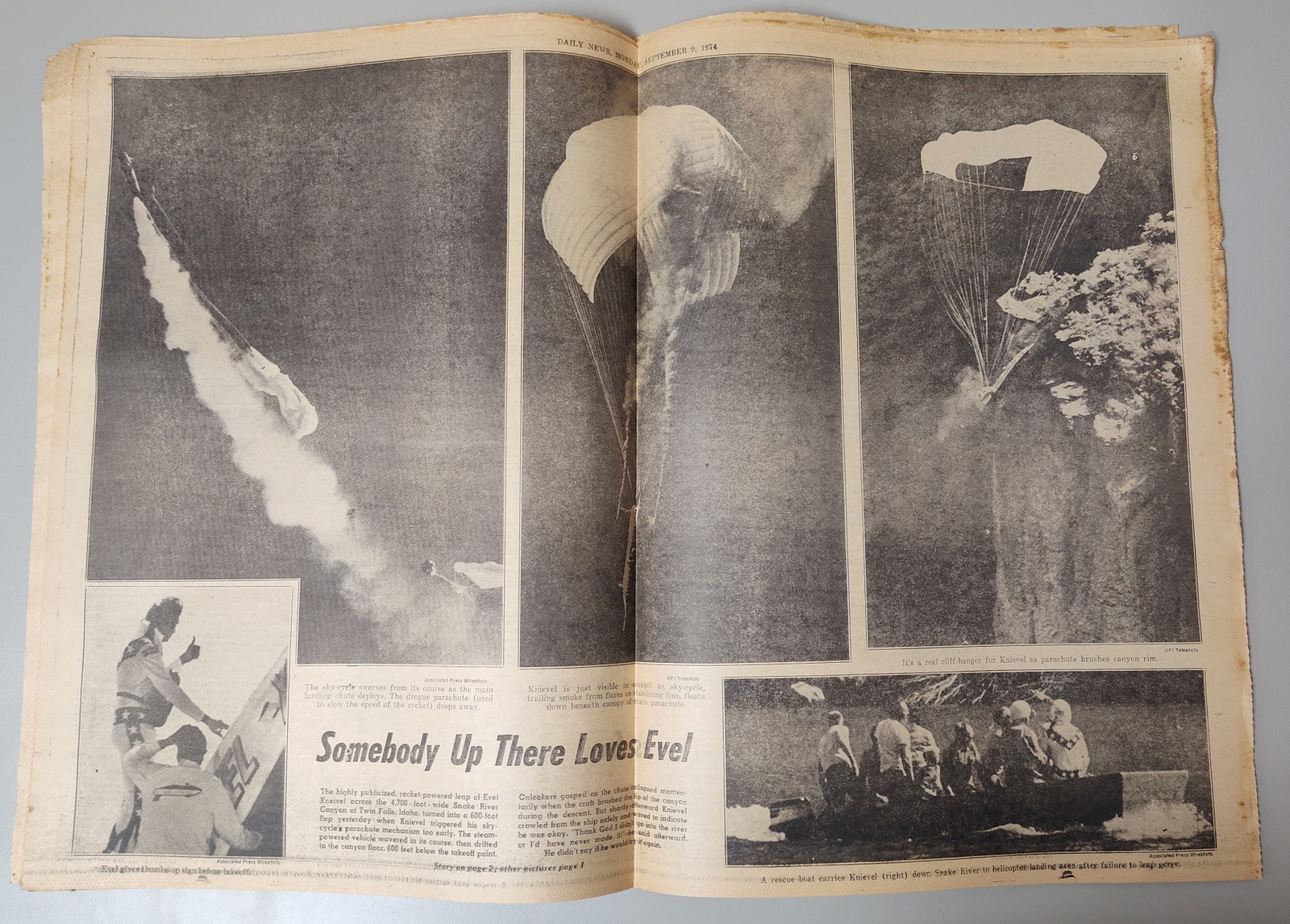 New York (Jersey) Daily News September 9, 1974 Nixon Gets Pardon Evel Knievel - Image 11