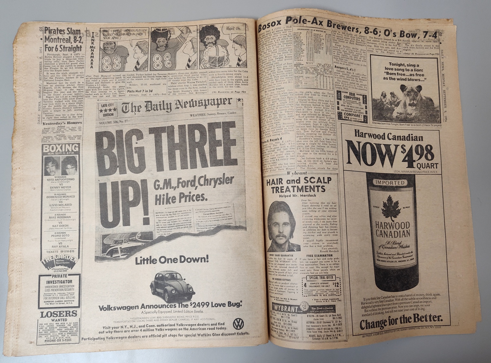 New York (Jersey) Daily News September 9, 1974 Nixon Gets Pardon Evel Knievel - Image 13