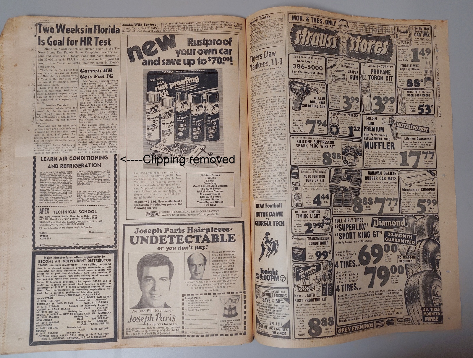 New York (Jersey) Daily News September 9, 1974 Nixon Gets Pardon Evel Knievel - Image 14