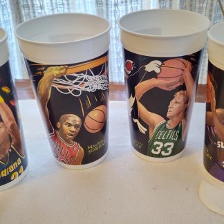 McDonald's McDonalds Looney Tunes NBA All-Star Cups Lot of 4 Jordan Bird Miller