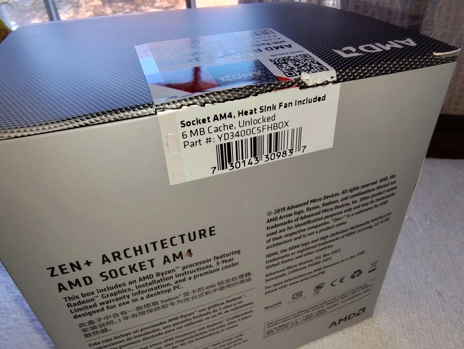 AMD Ryzen 5 3400G CPU APU Socket AM4 Processor YD3400C5FHBOX w/ Heatsink, Fan - Image 10