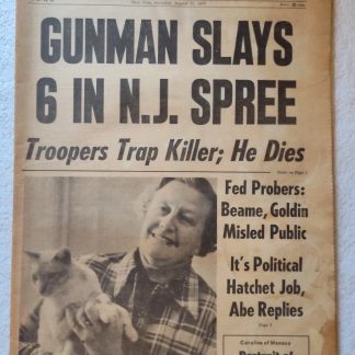 New York Daily News 27 August 1977 New Jersey Sniper Emile Benoist Jimmy Carter