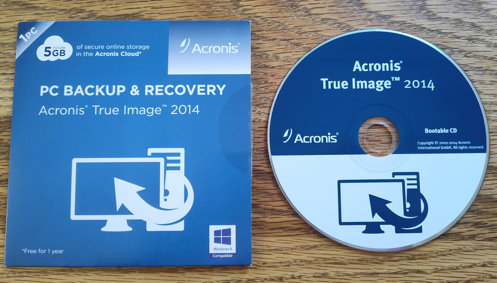 Acronis True Image 2014 For 1 Computer PC Backup Recovery Software w/ Disc, SN