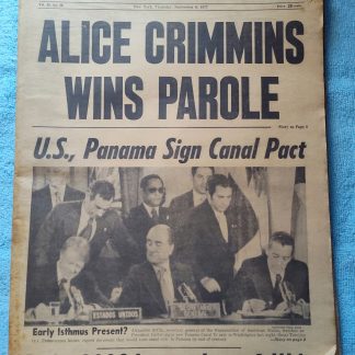 New York Daily News 8 September 1977 New Jersey Alice Crimmins Panama Canal Treaty