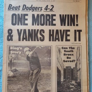 New York Daily News 16 October 1977 Bing Crosby Tribute, Yankees Dodgers World Series