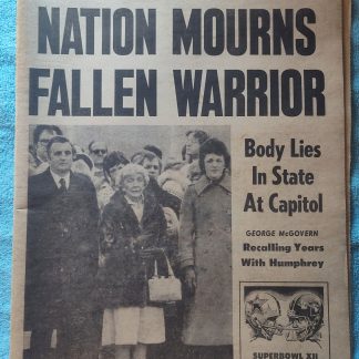 New York Daily News 15 January 1978 Hubert Humphrey Death In State at Capitol