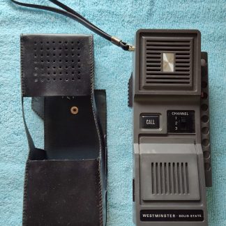 Westminster Solid State Hand Held Walkie Talkie Model 390 Ohmiya May 1975 & Case