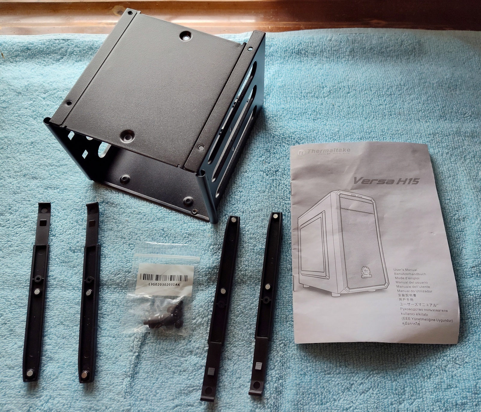 Black 3.5" HDD Hard Disk Drive Bracket Holder 4 Thermaltake Versa H15 w/ Rails