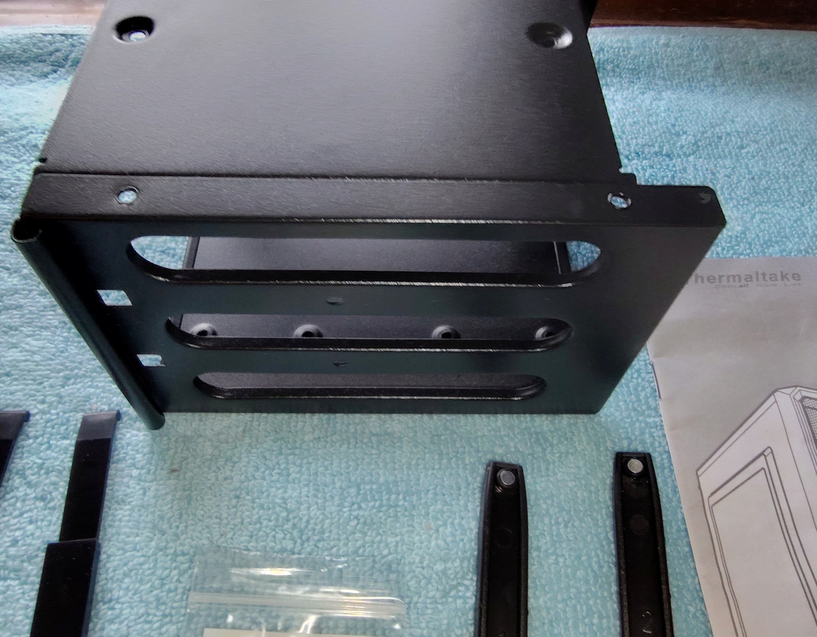 Black 3.5" HDD Hard Disk Drive Bracket Holder 4 Thermaltake Versa H15 w/ Rails - Image 6