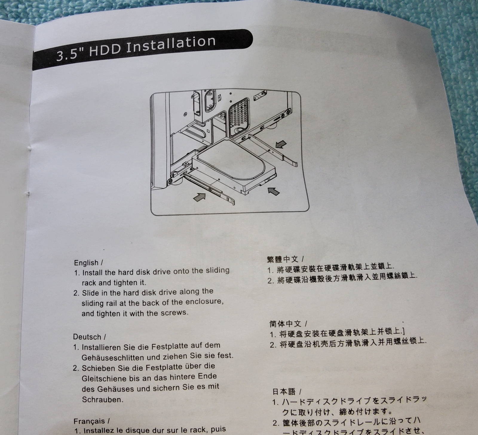 Black 3.5" HDD Hard Disk Drive Bracket Holder 4 Thermaltake Versa H15 w/ Rails - Image 9