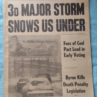New York Daily News 4 March 1978 3rd Major Snowstorm, Ted Williams Don Gullett