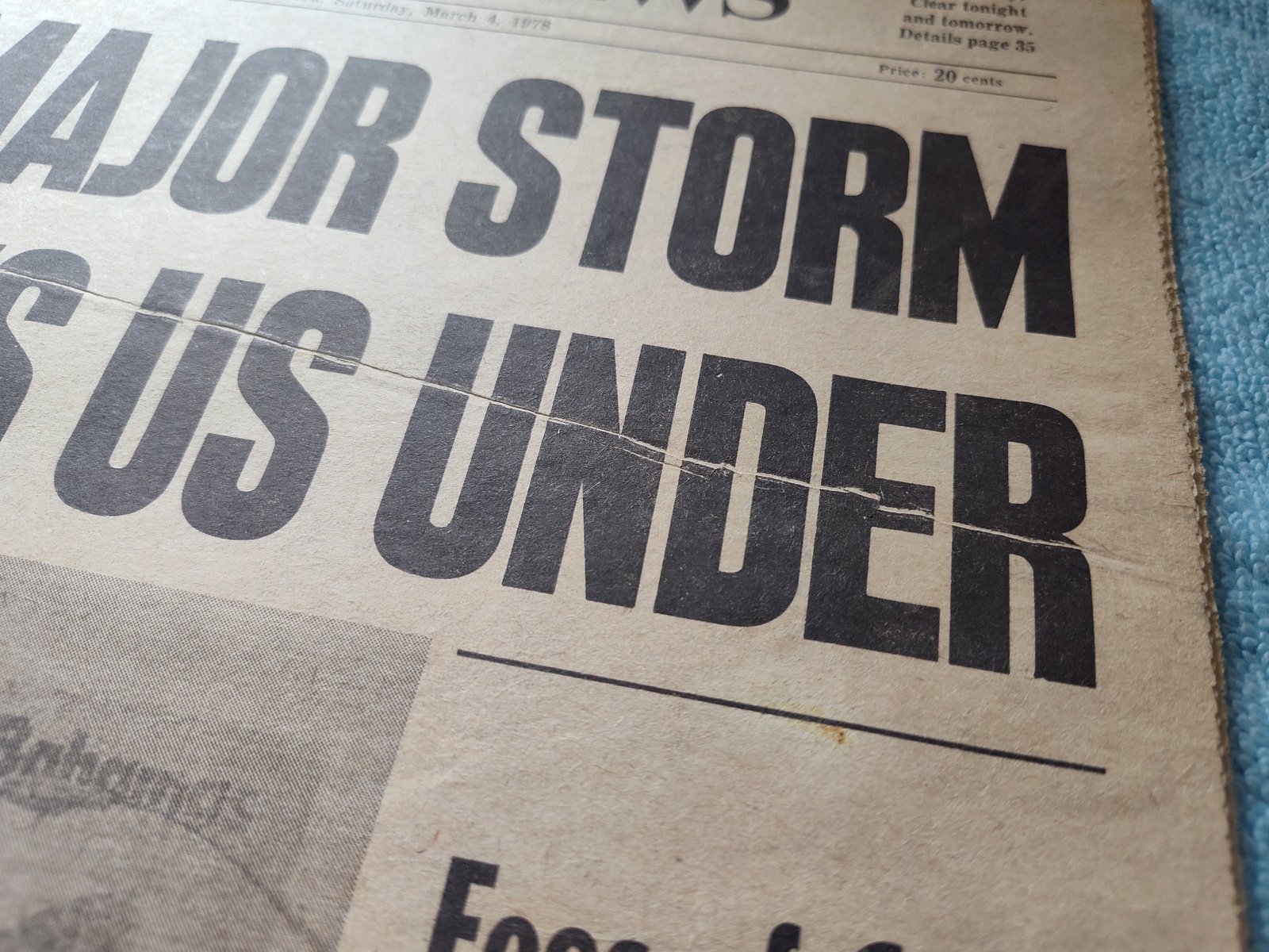 New York Daily News 4 March 1978 3rd Major Snowstorm, Ted Williams Don Gullett - Image 2