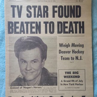 New York Daily News 30 June 1978 Bob Crane Beaten To Death Princess Caroline Wedding