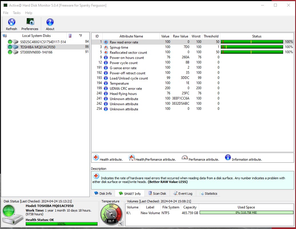 Lot of 5 500GB Notebook Laptop 2.5" SATA Hard Disk Drives Toshiba MQ01ACF050 - Image 10