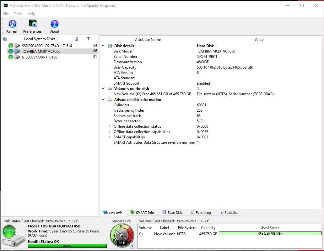 Lot of 5 500GB Notebook Laptop 2.5" SATA Hard Disk Drives Toshiba MQ01ACF050 - Image 11