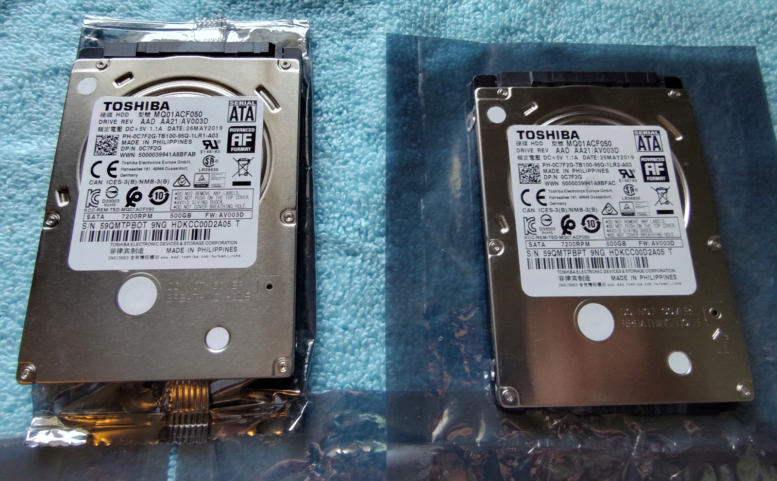 Lot of 5 500GB Notebook Laptop 2.5" SATA Hard Disk Drives Toshiba MQ01ACF050 - Image 3
