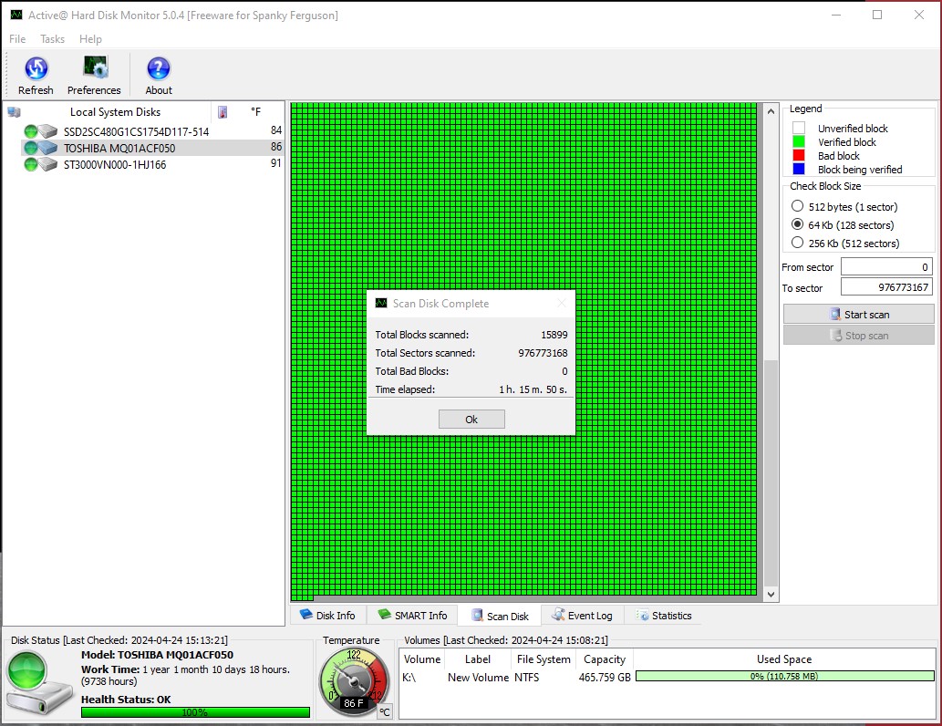 Lot of 5 500GB Notebook Laptop 2.5" SATA Hard Disk Drives Toshiba MQ01ACF050 - Image 9