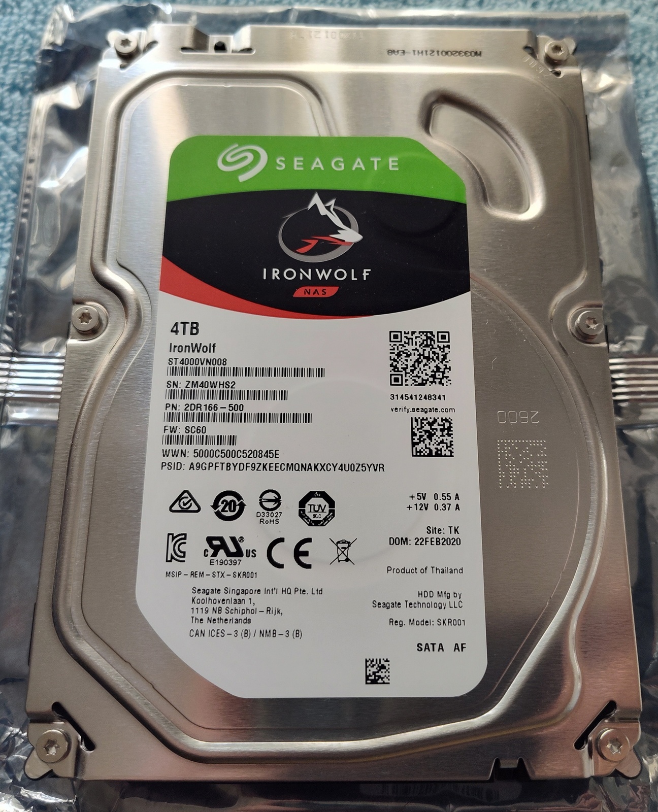 Seagate Ironwolf 4TB ST4000VN008 Desktop 3.5" SATA NAS Hard Disk Drive HDD 2020