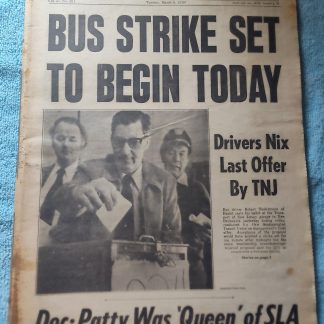 New York Daily News New Jersey 9 March 1976 Bus Strike Patty Hearst Carol Burnett