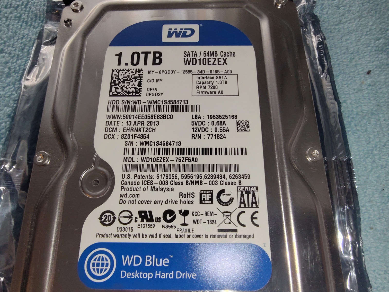 Western Digital WD10EZEX-75ZF5A0 1000GB 1TB 3.5" Desktop Hard Disk Drive WD Blue - Image 2