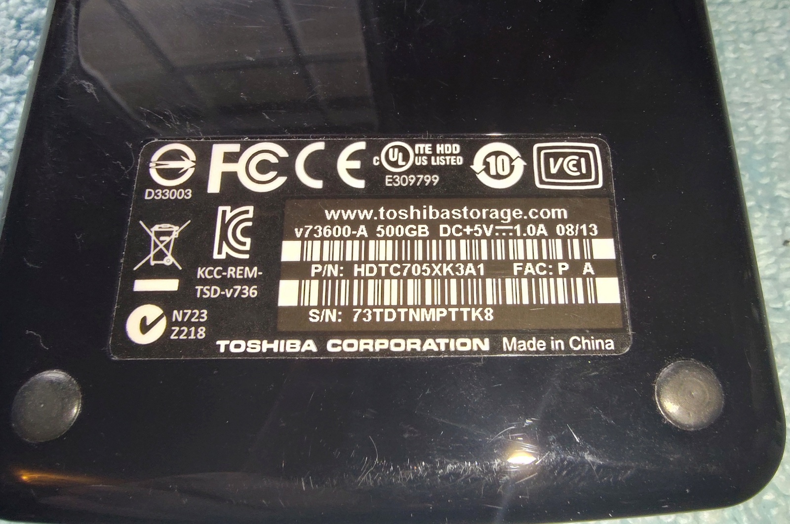 Toshiba Canvio Connect Black 500GB USB 3.0 Hard Disk Drive HDD HDTC705XK3A1 2013 - Image 5