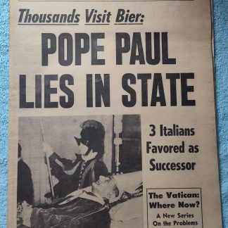 New York Daily News 8 August 1978 Pope Paul VI Lies In State 3 Italians Favored