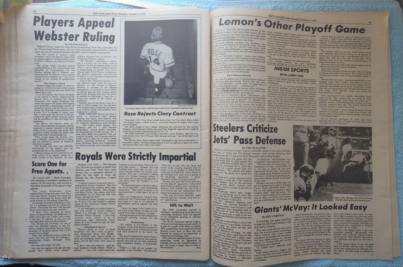 New York Daily Press 3 October 1978 Strike Newspaper Yankees Beat Boston Red Sox - Image 10