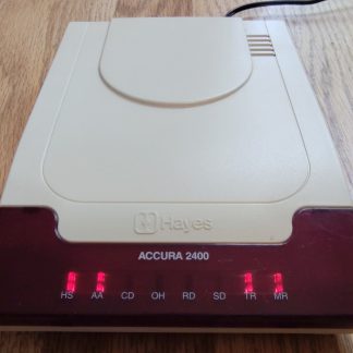 Hayes Accura 2400 Baud External Serial RS232 Modem w/ AC Adapter 5800AM V 1.0