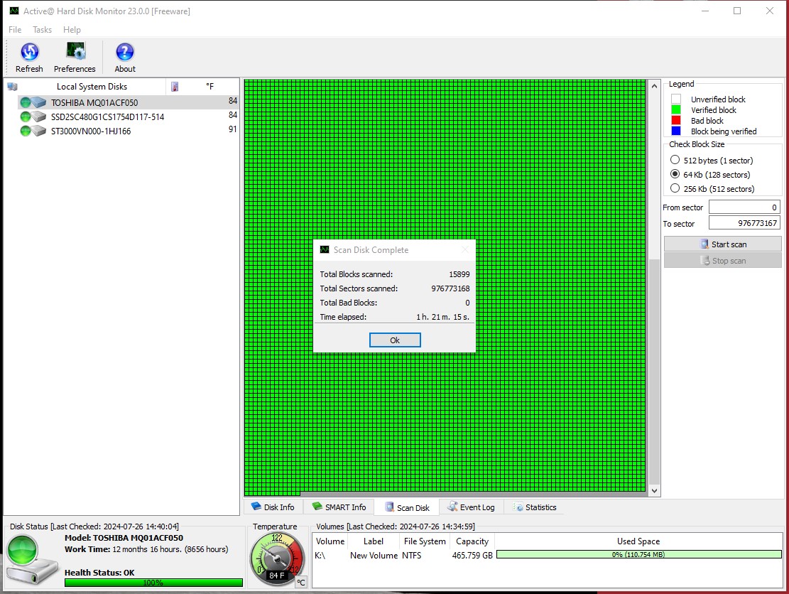 Lot of 4 500GB Notebook Laptop 2.5" SATA Hard Disk Drives Toshiba MQ01ACF050 - Image 11