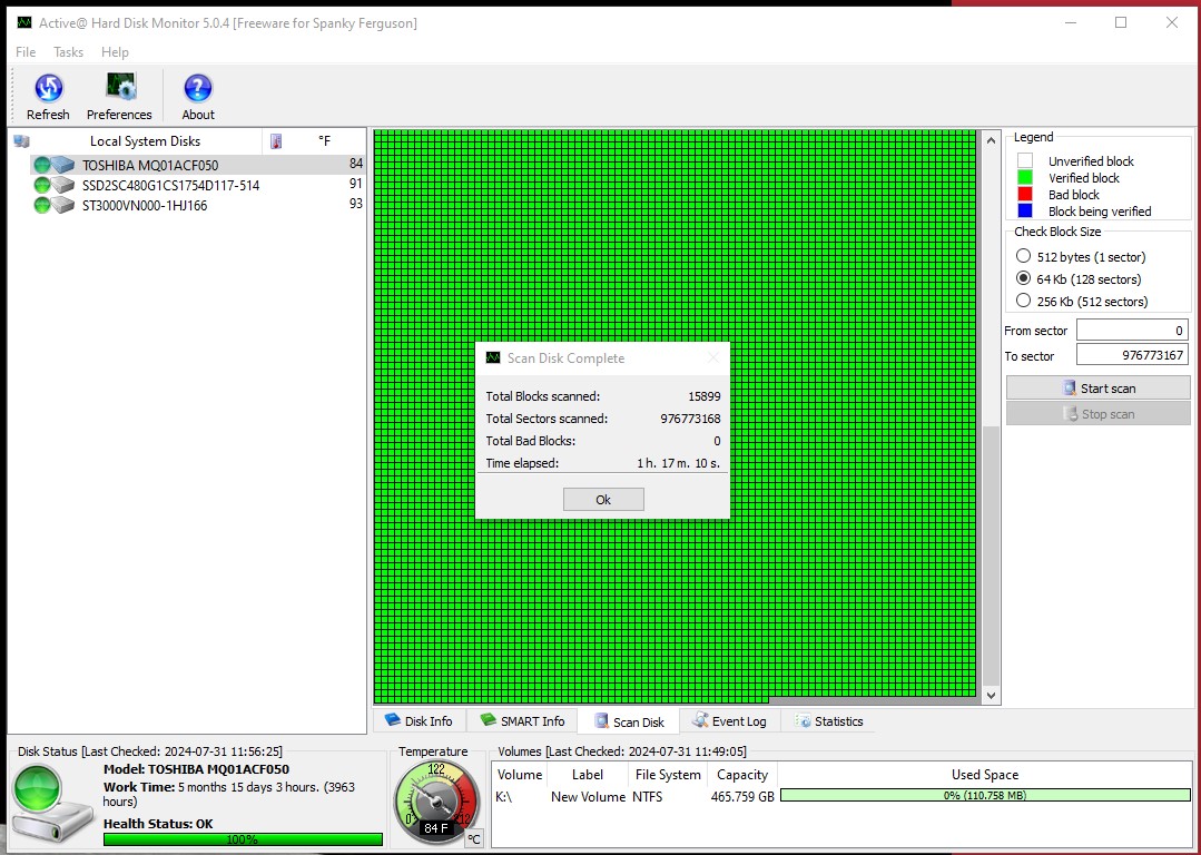 Lot of 4 500GB Notebook Laptop 2.5" SATA Hard Disk Drives Toshiba MQ01ACF050 - Image 19