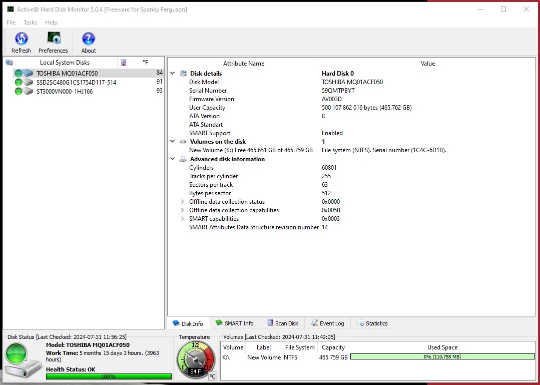 Lot of 4 500GB Notebook Laptop 2.5" SATA Hard Disk Drives Toshiba MQ01ACF050 - Image 21