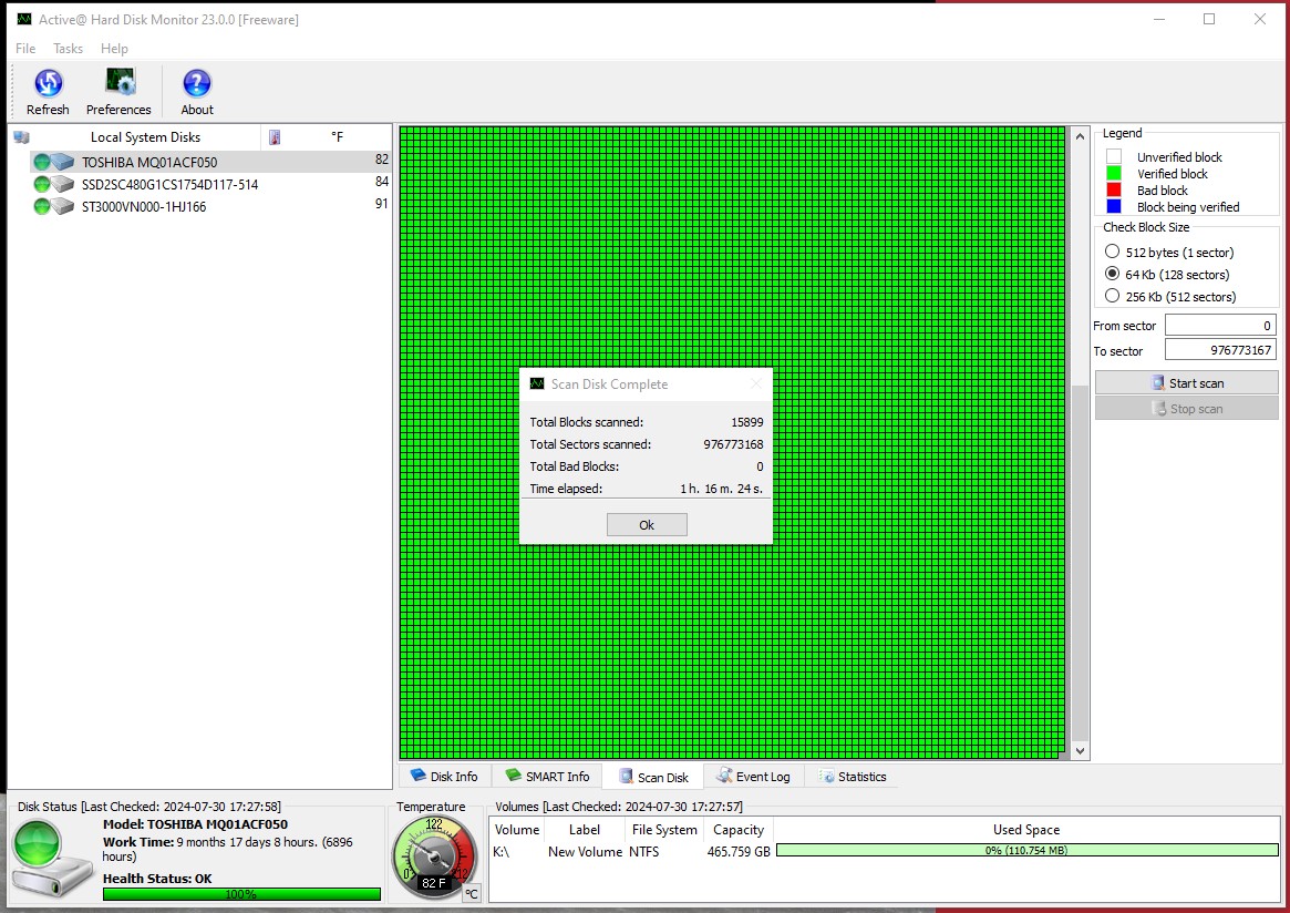 Lot of 4 500GB Notebook Laptop 2.5" SATA Hard Disk Drives Toshiba MQ01ACF050 - Image 23