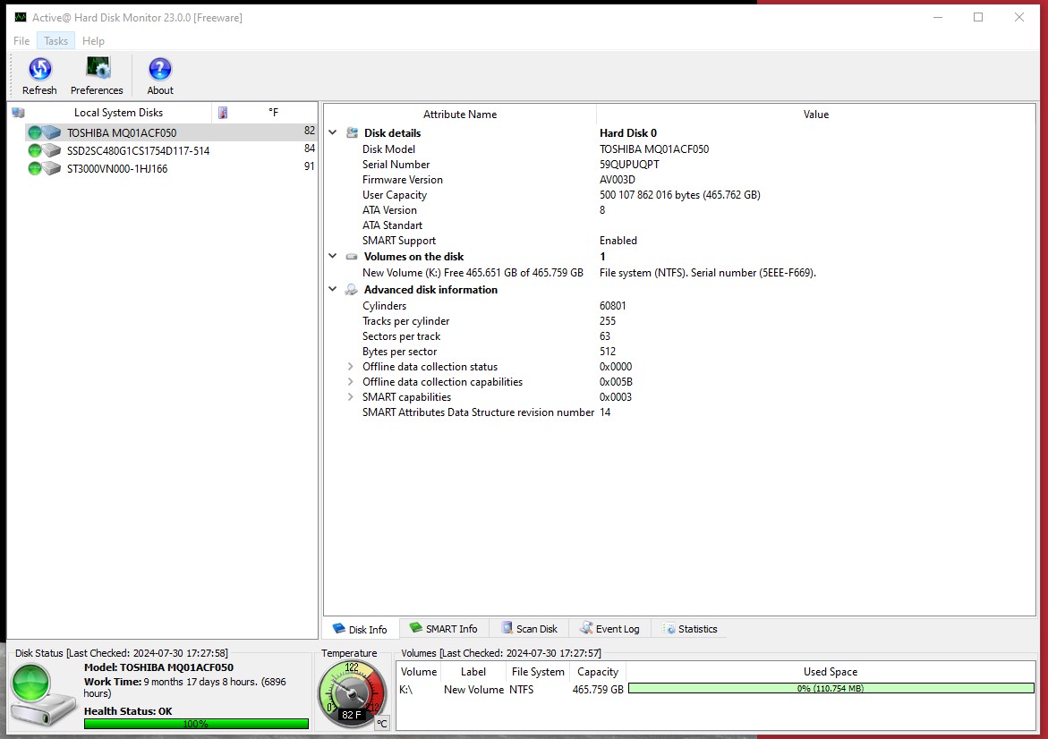 Lot of 4 500GB Notebook Laptop 2.5" SATA Hard Disk Drives Toshiba MQ01ACF050 - Image 25