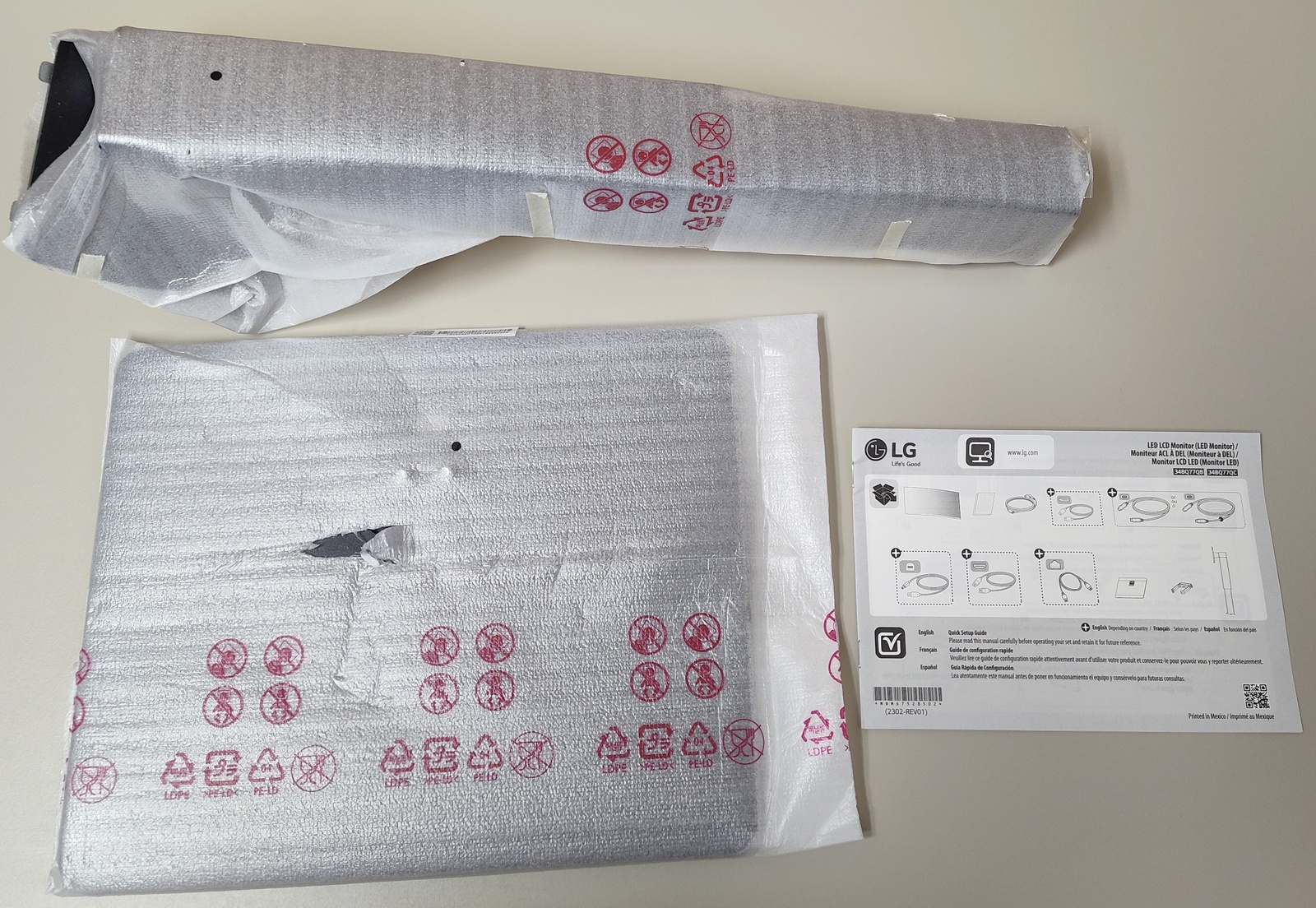 New Open Box Black Metal LG 34BQ77QB Monitor Screen Display Stand Base Holder