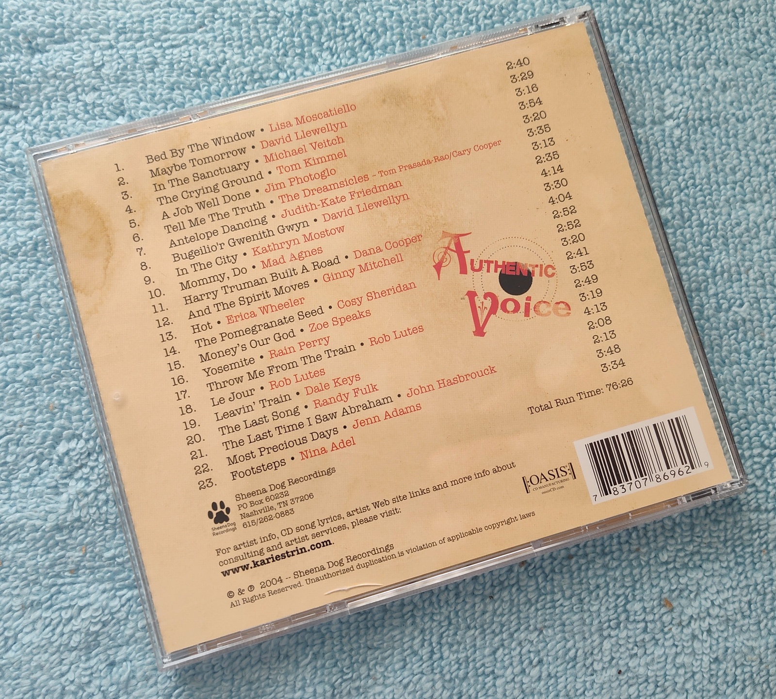 Authentic Voice Oasis Independent Indie Music Audio CD 2004 Sheena Dog Recording - Image 4