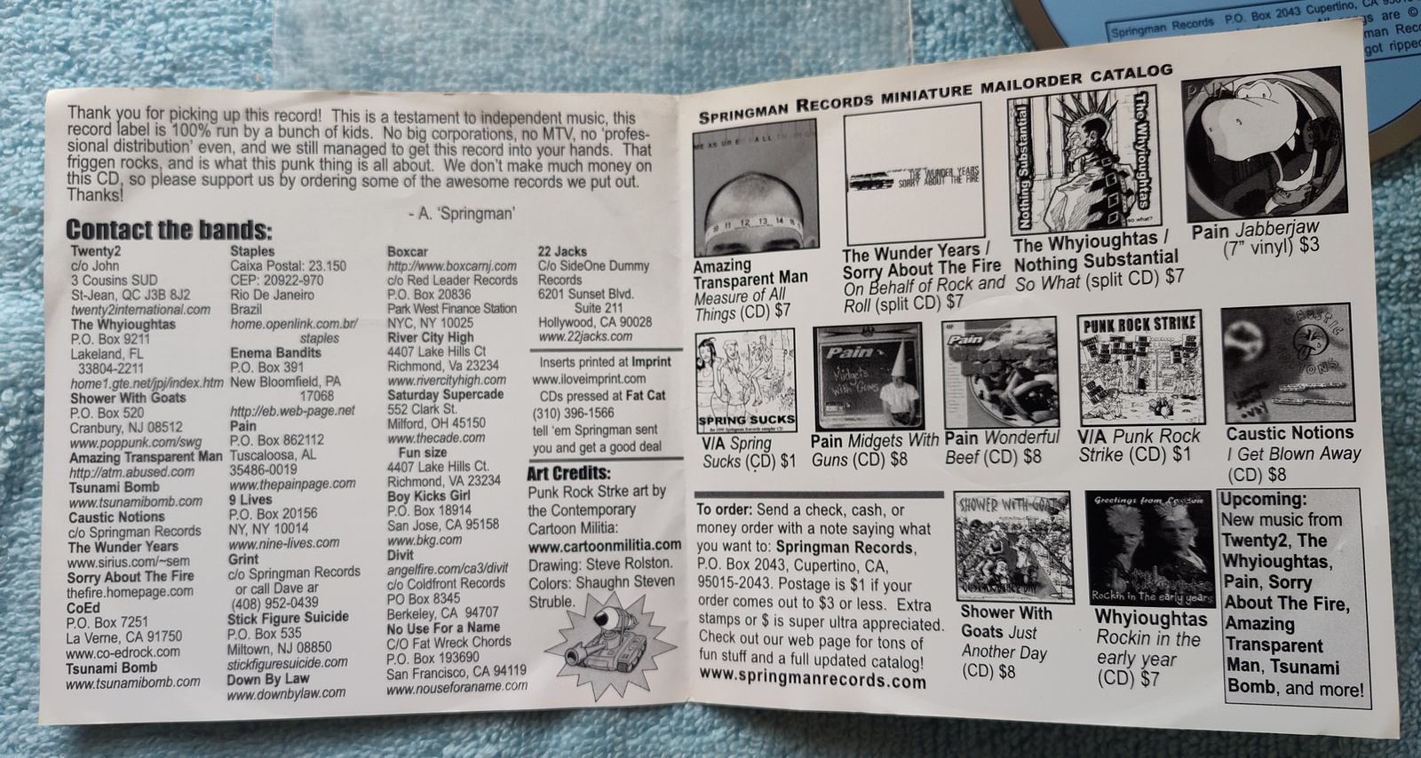 Punk Rock Strike Independent Indie Music Audio CD 2000 Springman Records - Image 4