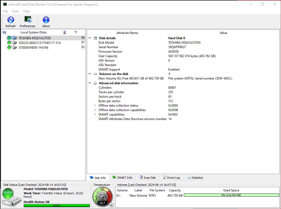 Lot of 4 500GB Notebook Laptop 2.5" SATA Hard Disk Drives Toshiba MQ01ACF050 - Image 13