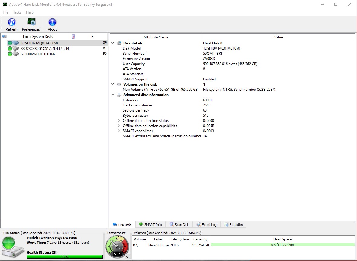 Lot of 4 500GB Notebook Laptop 2.5" SATA Hard Disk Drives Toshiba MQ01ACF050 - Image 21