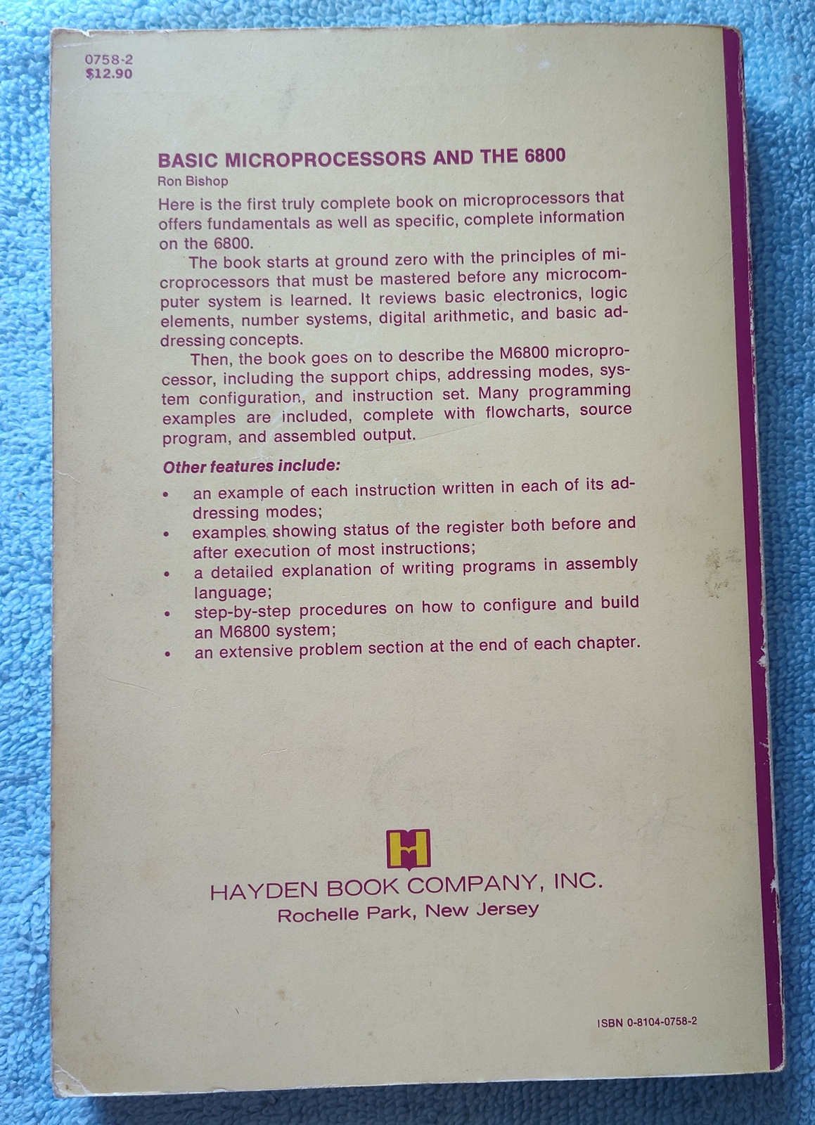 Motorola Basic Microprocessors 6800 Ron Bishop Softcover 1987 262 Pages Hayden - Image 5