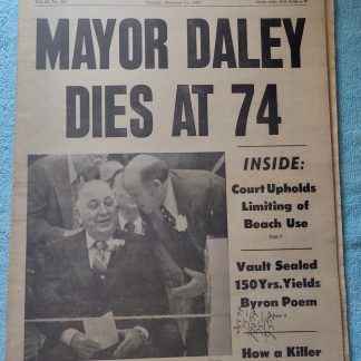 New York Daily News 21 December 1976 Chicago Mayor Daley Dies At 74 Byron Poem +