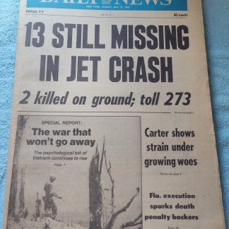 New York Daily News 27 May 1979 American Airlines Flight 191 Crash Chicago DC-10