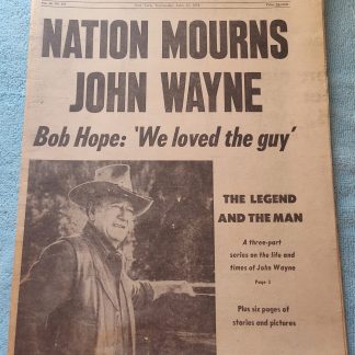 New York Daily News 13 June 1979 Nation Mourns John Wayne Death Cancer Carter ++