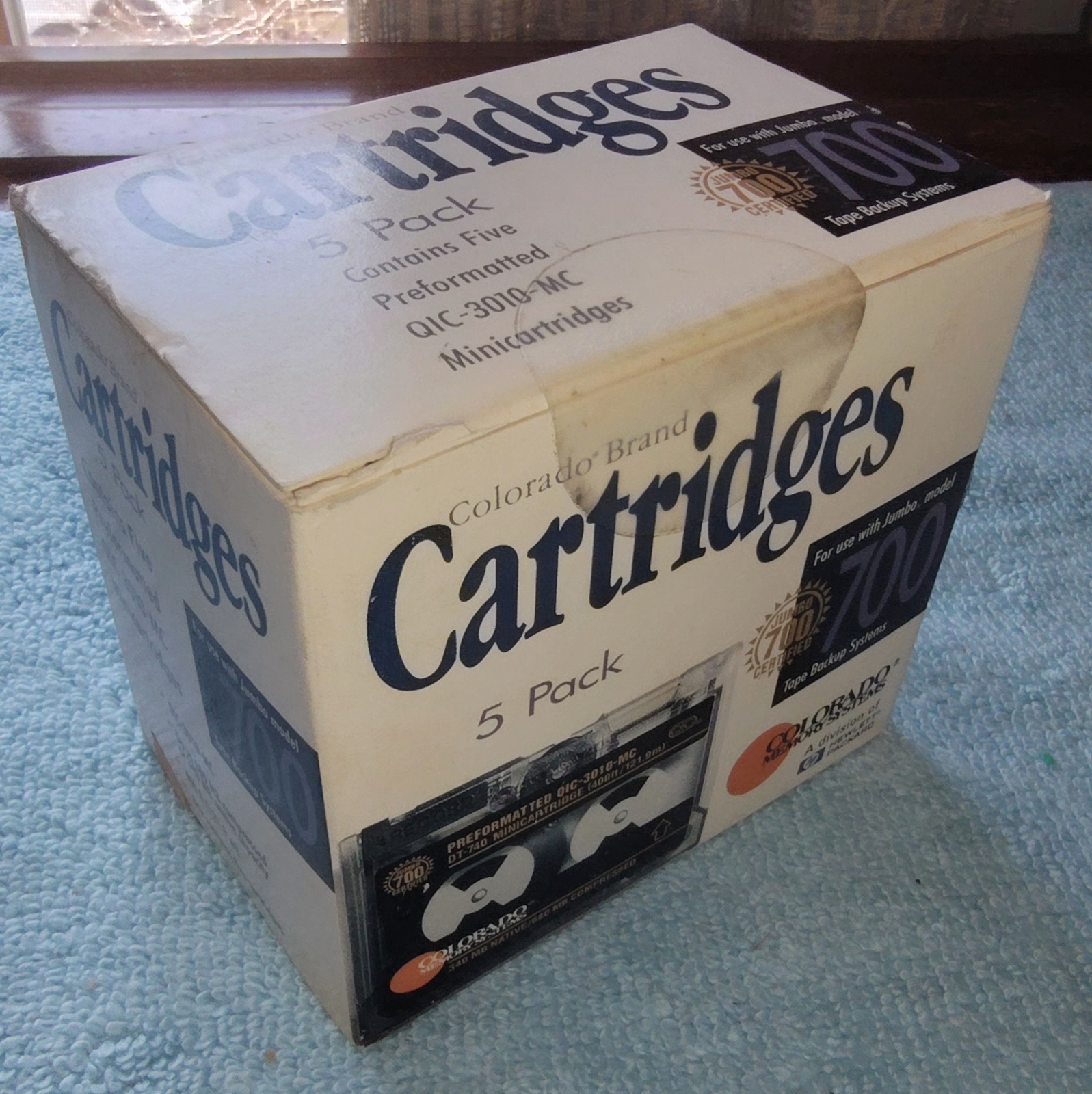 Box of 5 New, Old Stock Colorado Jumbo 700 DT-740 QIC-3010-MC 680/340 MB Tapes