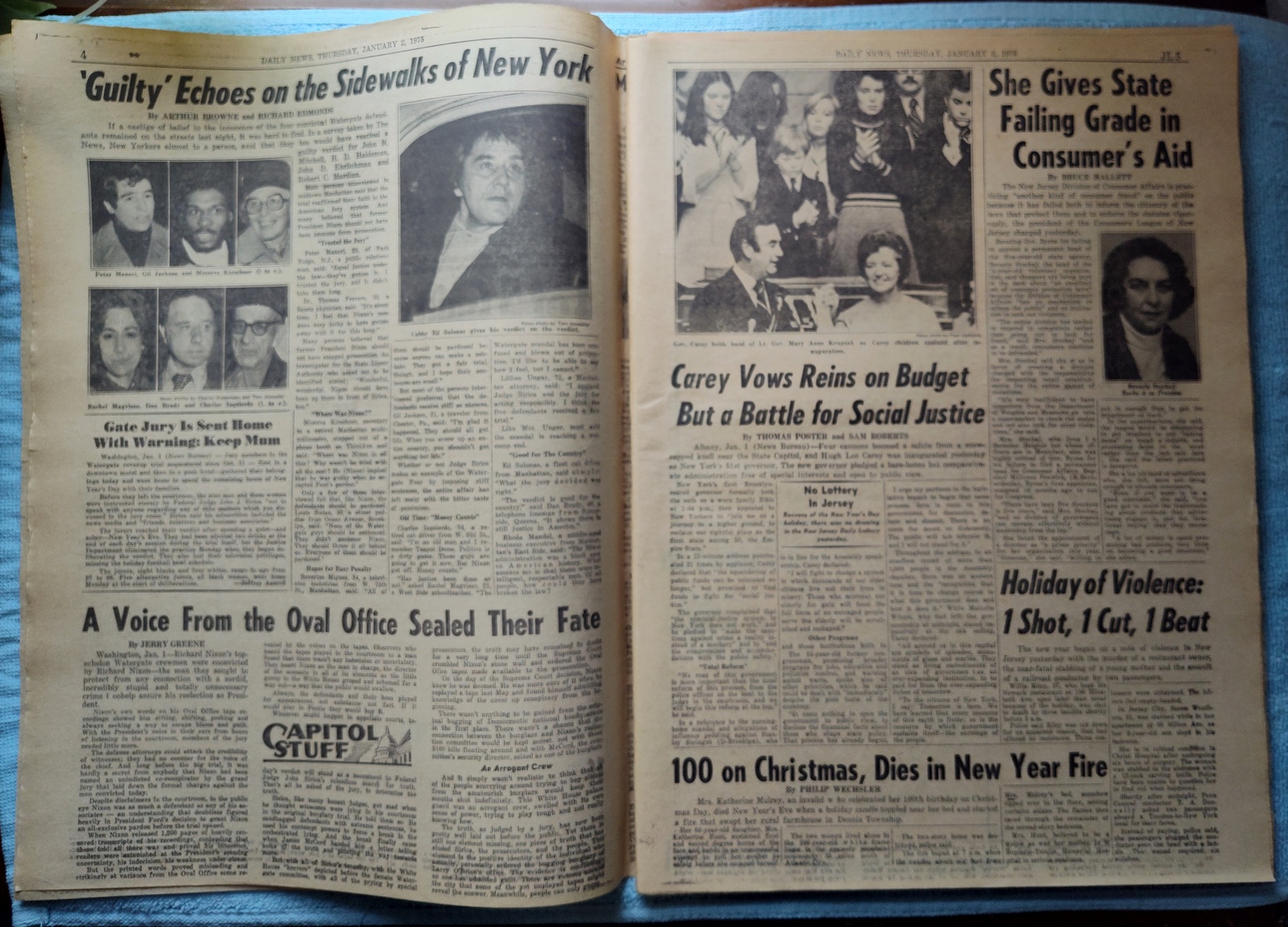 New York Daily News Jersey 2 January 1975 Mitchell Haldeman Watergate Guilty - Image 4