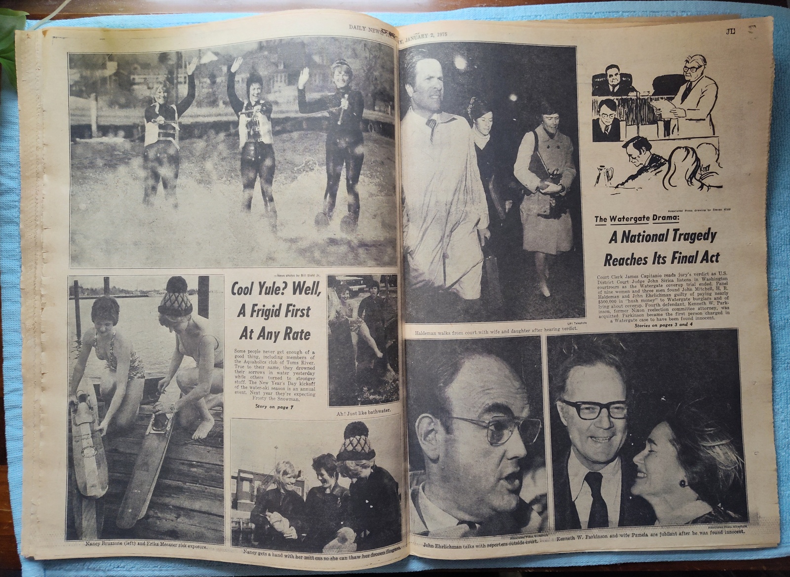 New York Daily News Jersey 2 January 1975 Mitchell Haldeman Watergate Guilty - Image 9